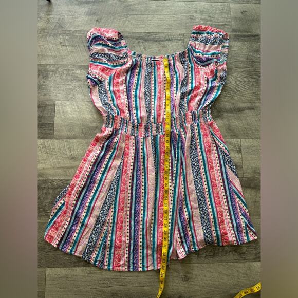 Mini Lenny Smocked Off-Shoulder Dress- vertical stripes Torrid Size 3 floral - Picture 6 of 8